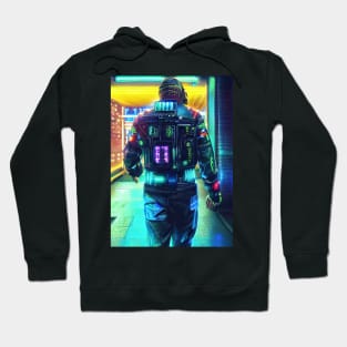 Cyberpunk player, back view Hoodie